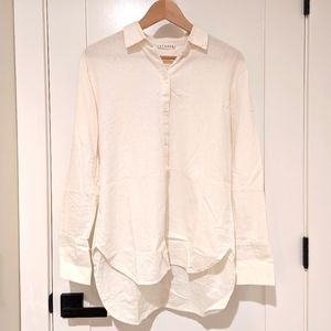 LACAUSA Cotton Noil Button-Up in Panna Cotta